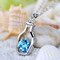 Kitcheniva Fashion Necklace Hollow Drift Bottle Crystal Heart Pendant